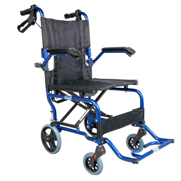Αναπηρικό Αμαξίδιο Μεταφοράς, Πτυσσόμενο, Αλουμινίου. Πλάτος Καθίσματος 41cm. Μπλε. Αναπηρικό Αμαξίδιο Μεταφοράς, Πτυσσόμενο, Αλουμινίου. Πλάτος Καθίσματος 41cm. Μπλε.