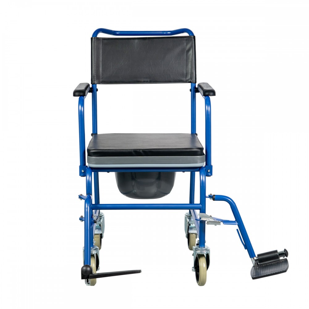Αναπηρικό Αμαξίδιο GEMINI BLUE με Δοχείο Τουαλέτας. Πλάτος Καθίσματος 44cm. Μπλε. 0811605. 