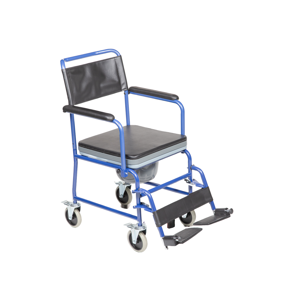 Αναπηρικό Αμαξίδιο GEMINI BLUE με Δοχείο Τουαλέτας. Πλάτος Καθίσματος 44cm. Μπλε. 0811605. 