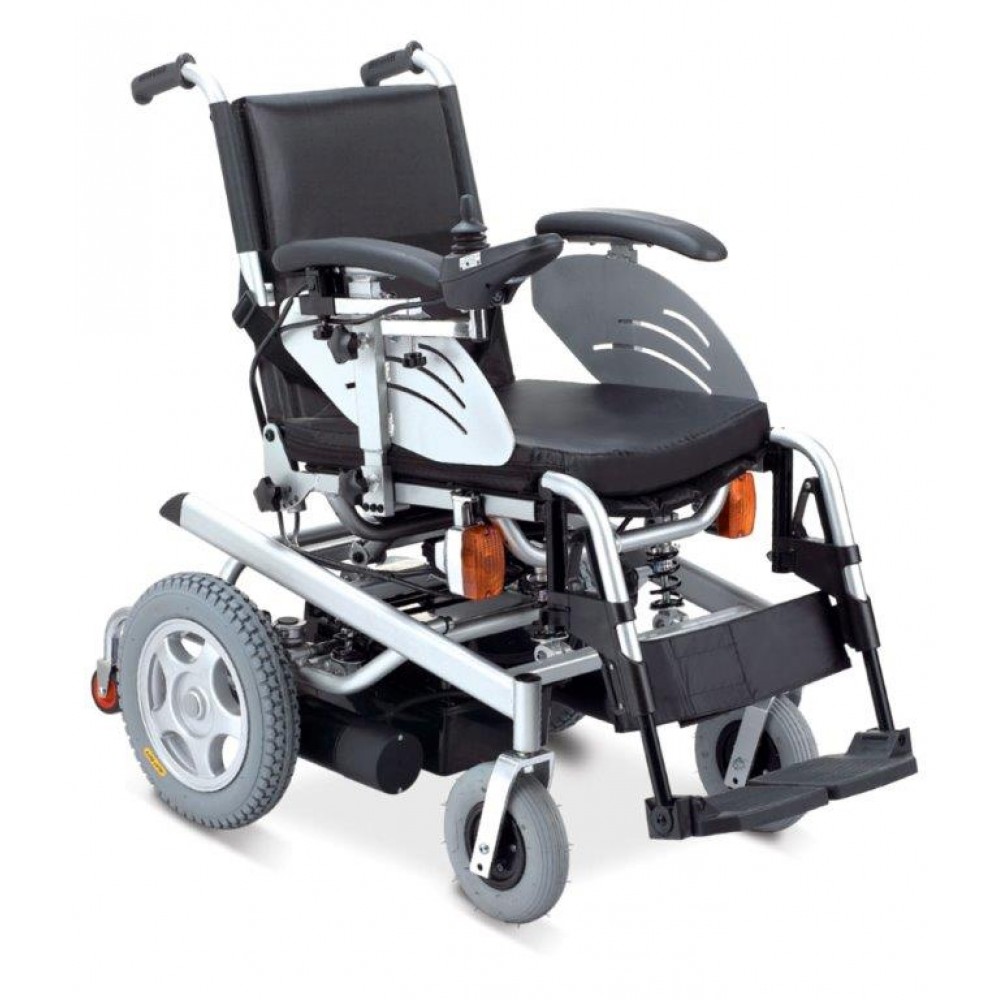 Ηλεκτροκίνητο Αναπηρικό Αμαξίδιο AC–71. Πλάτος Καθίσματος 46cm. Ασημί. 