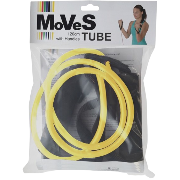 Ελαστικός Σωλήνας Γυμναστικής MOVES Tube 120cm με Λαβές. Κίτρινο-Μαλακό. AC-3110. Ελαστικός Σωλήνας Γυμναστικής MOVES Tube 120cm με Λαβές. Κίτρινο-Μαλακό. AC-3110.