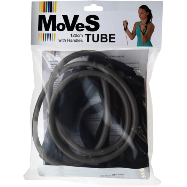 Ελαστικός Σωλήνας Γυμναστικής MOVES Tube 120cm με Λαβές. Μαύρο-Σκληρό 3x. AC-3114. Ελαστικός Σωλήνας Γυμναστικής MOVES Tube 120cm με Λαβές. Μαύρο-Σκληρό 3x. AC-3114.