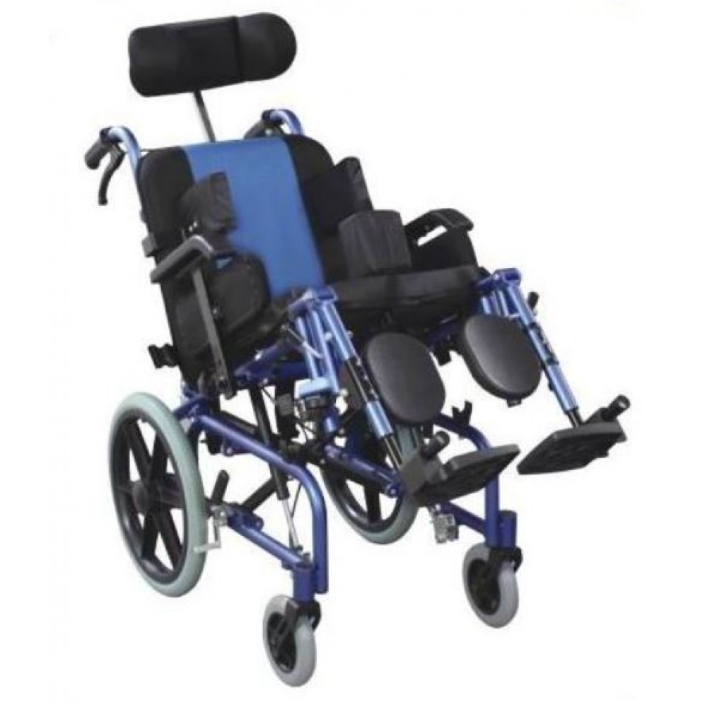 Παιδικό Αναπηρικό Αμαξίδιο Αλουμινίου Πτυσσόμενο AC-57. Μπλε. 