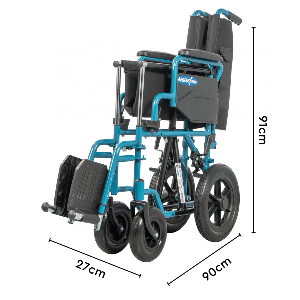 Αναπηρικό Αμαξίδιο Μεταφοράς “AEGEUS”. Τροχοί 12". Πλάτος Καθίσματος 46cm. 0815005. 
