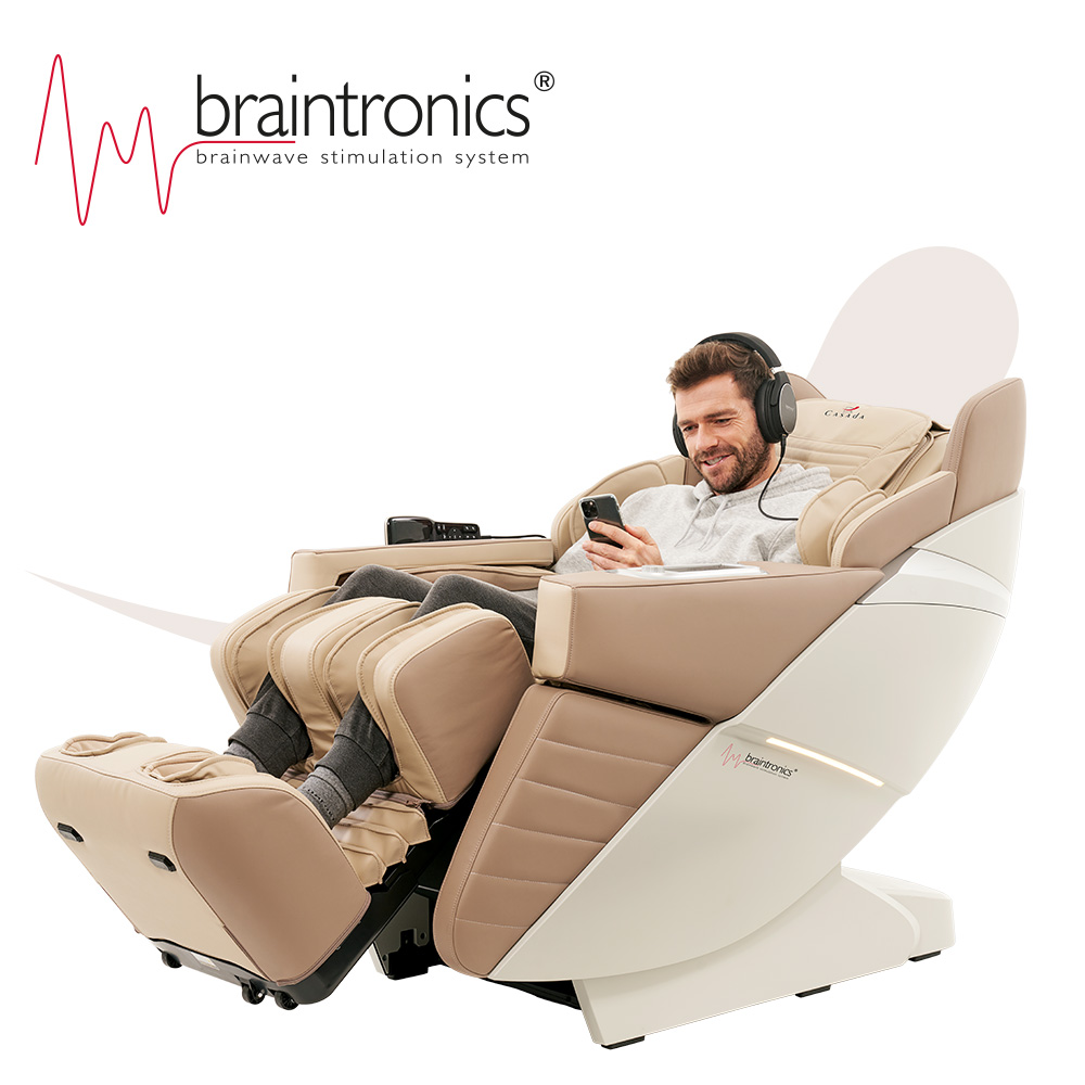 Casada AlphaSonic-3 Πολυθρόνα Μασάζ 3D με Λειτουργία Braintronics®. Λευκό-Μπεζ. 