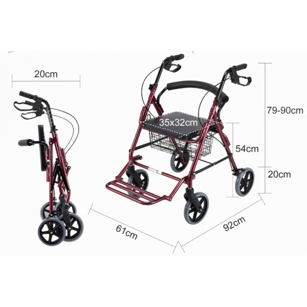Αμαξίδιο Rollator 2 σε 1 με Υποπόδιο SC-RL06(A)