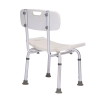 Καρέκλα Μπάνιου Ντους Αλουμινίου BME 350 για Ενήλικες - ΑΜΕΑ. Ρυθμιζόμενου Ύψους με Πλάτη. Λευκή. 