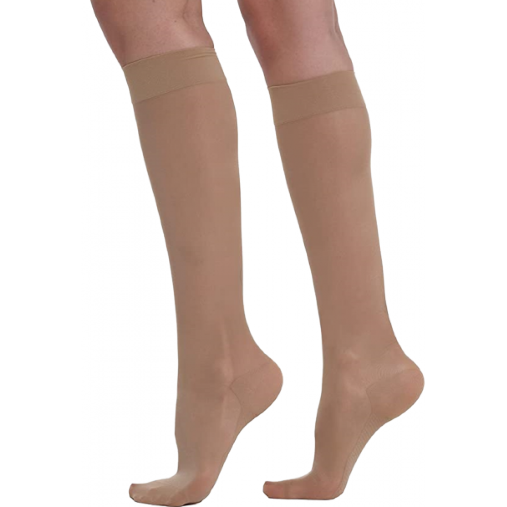 Ελαστικές Γυναικείες Κάλτσες Πρόληψης, Κάτω Γόνατος, BeOnTop MEDIUM SUPPORT 15-16 mmHg 40den. Μπεζ. 