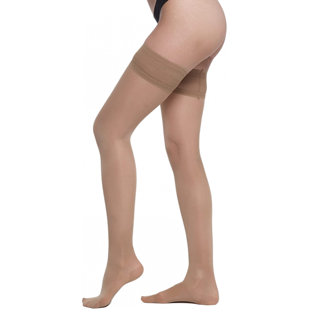 Ελαστικές Γυναικείες Κάλτσες Πρόληψης, Ριζομηρίου, BeOnTop STRONG SUPPORT STAY UP 17-18 mmHg 70den. Μπεζ. 