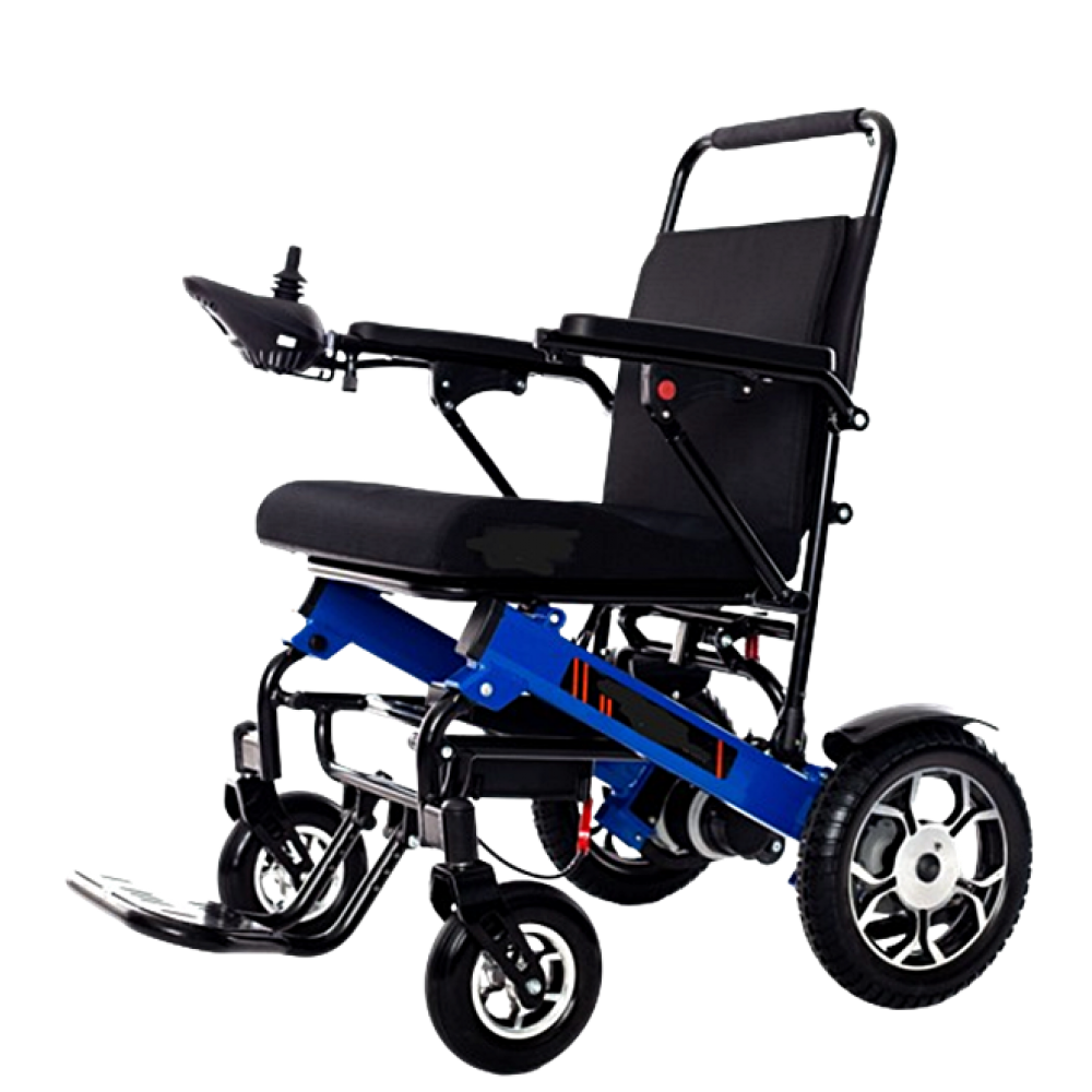 Πτυσσόμενο Ελαφρύ Ηλεκτροκίνητο Αναπηρικό Αμαξίδιο Be Free Easy Power. Πλάτος Καθίσματος 43cm. Μπλε. 