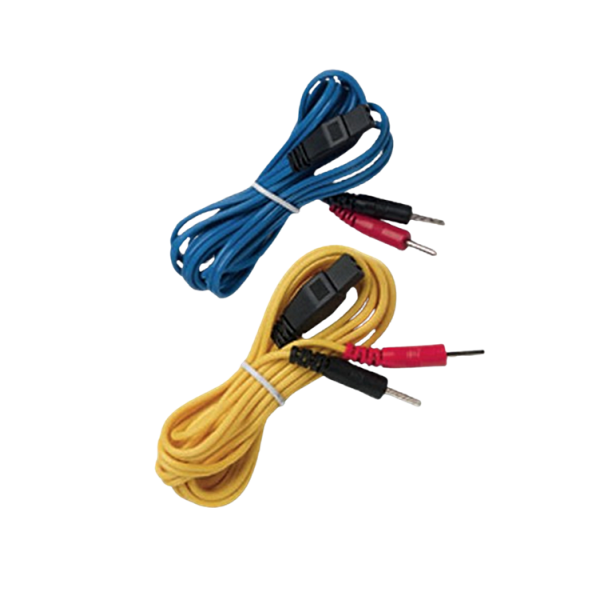 Ζεύγος Ανταλλακτικών Καλωδίων 2 Ακροδεκτών Σύνδεσης Ηλεκτροδίων Συσκευών Ηλεκτροθεραπείας I-TECH Mio Care. Ø 2mm. Κίτρινο-Μπλε. 