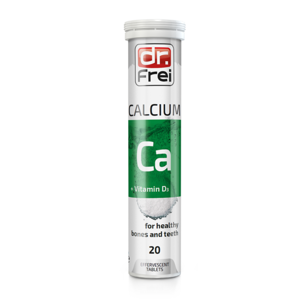 Dr. Frei Ασβέστιο Ca 500mg + Βιταμίνη D3 για Γερά Οστά και Δόντια σε Αναβράζοντα Δισκία. 20 Δισκία. 