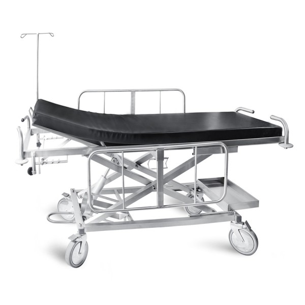 Τροχήλατο Φορείο Μεταφοράς Ασθενών Βαρέος Τύπου D-04 Μεταβλητού Ύψους. Μεταλλικό Ηλεκτροστατικής Βαφής. 196x66x50/90 cm.