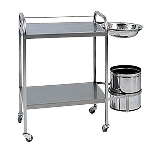 Τροχήλατο Τραπέζι Νοσηλείας D10-33 Ανοικτού Τύπου-Δύο Ραφιών με Δοχείο Απορριμάτων και Λεκανοστάτη. Ανοξείδωτο. 60x40x80 cm. Τροχήλατο Τραπέζι Νοσηλείας D10-33 Ανοικτού Τύπου-Δύο Ραφιών με Δοχείο Απορριμάτων και Λεκανοστάτη. Ανοξείδωτο. 60x40x80 cm.