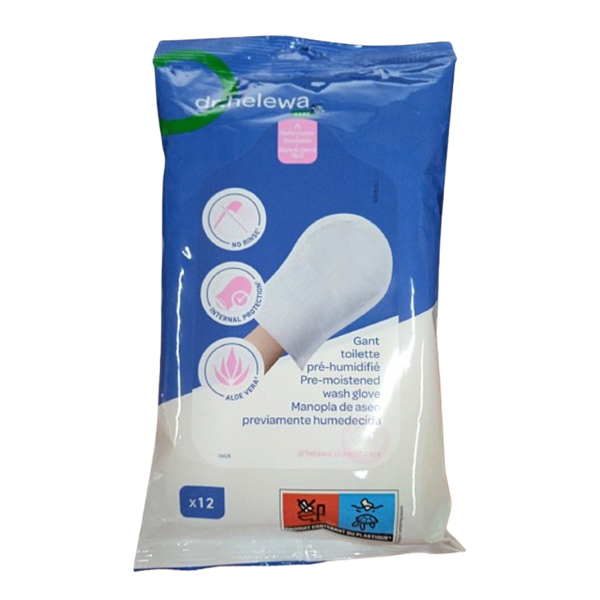 Εμποτισμένο Γάντι Καθαρισμού Σώματος Dr.HELEWA. 12 Τεμάχια.  Εμποτισμένο Γάντι Καθαρισμού Σώματος Dr.HELEWA. 12 Τεμάχια.