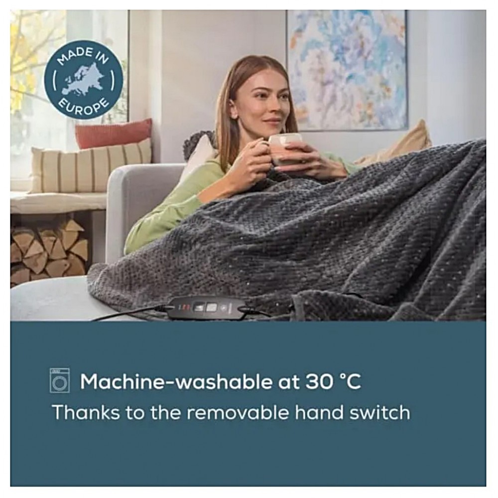 Μαλακή Θερμαινόμενη Κουβέρτα Beurer HD 65. Μονή 180x130cm. Σκούρο Γκρι. 