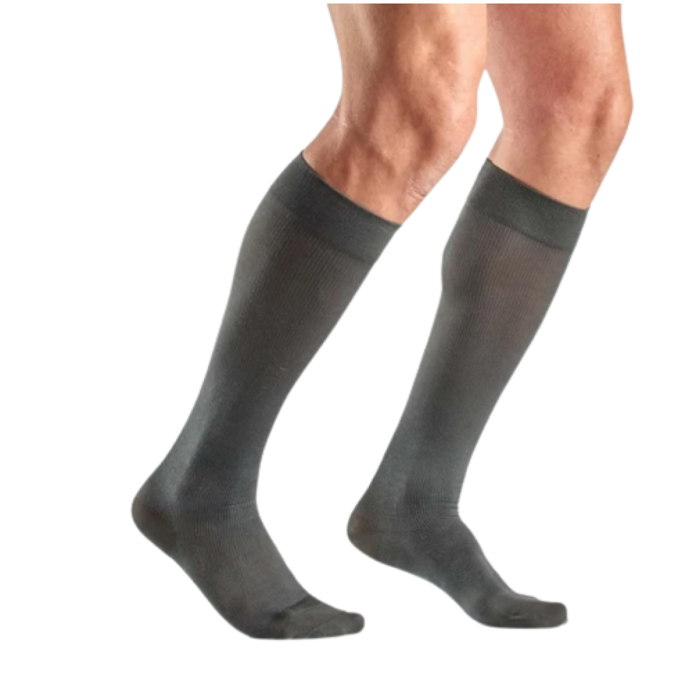 Βαμβακερή Κάλτσα Πρόληψης, Κάτω Γόνατος SANYLEG M32 Unisex. Υψηλής Συμπίεσης 25-27 mmHg. Γκρι.