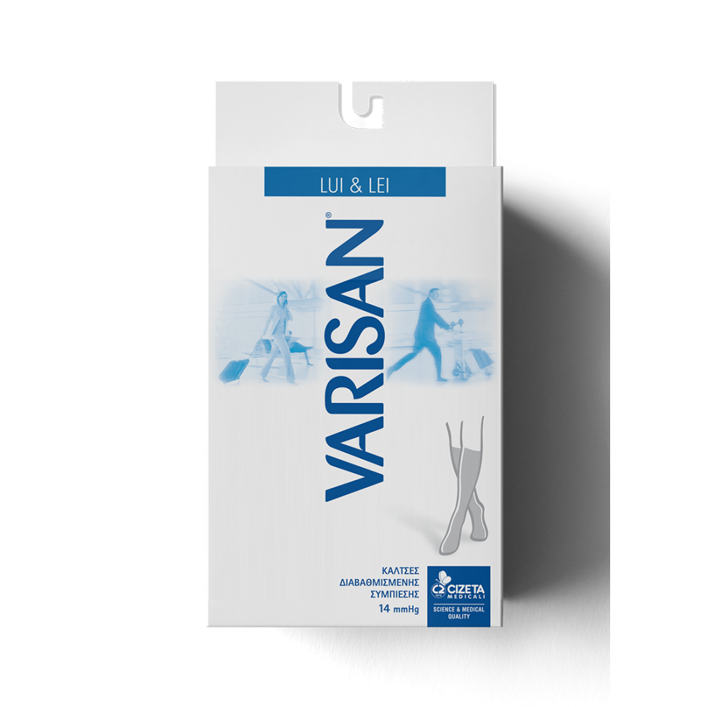 Ανδρικές-Γυναικείες Κάλτσες Κάτω Γόνατος Varisan LUI και LEI Διαβαθμισμένης Συμπίεσης 14mm Hg. Μπλε. 2022BL.  