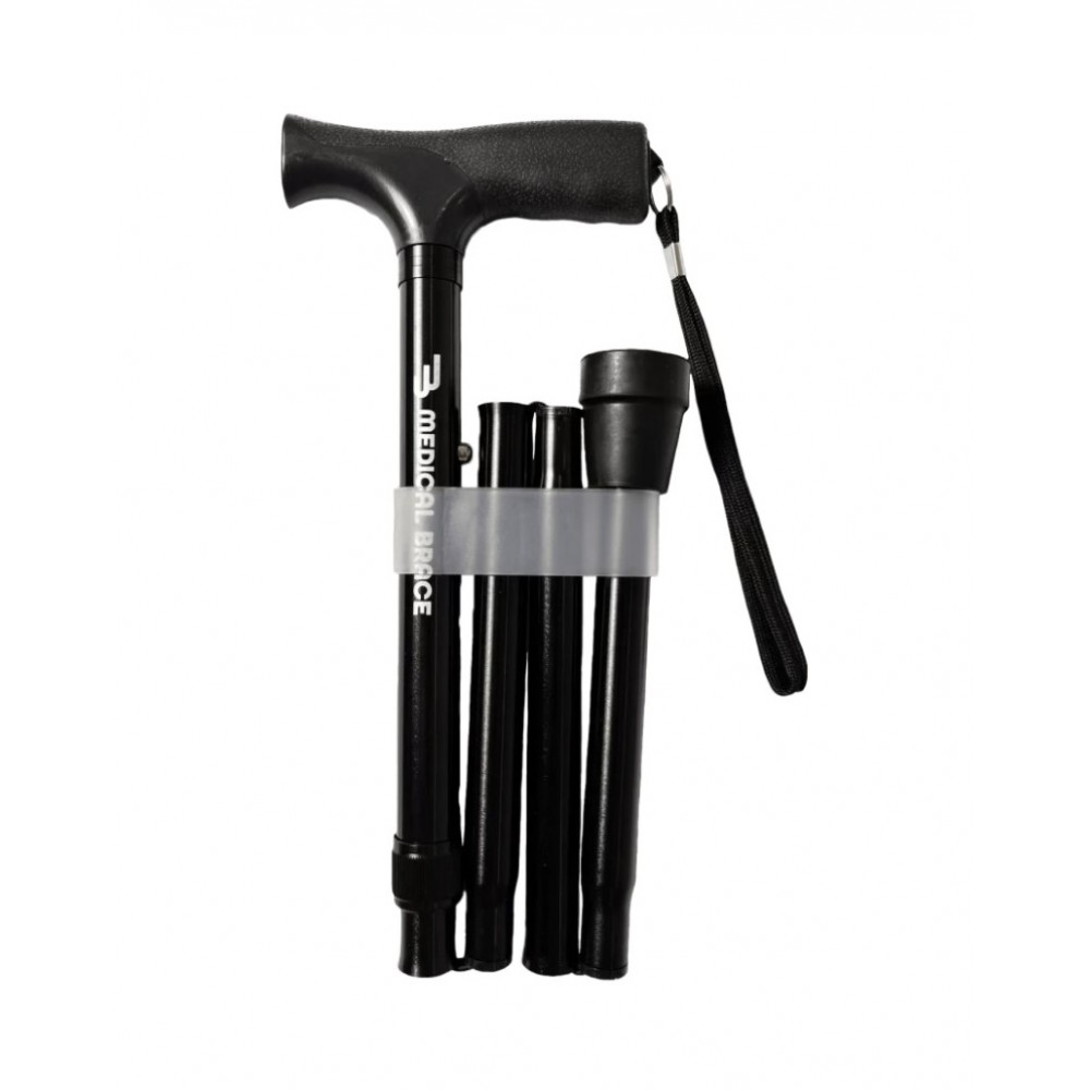Total Black Τηλεσκοπικό Σπαστό Μπαστούνι Στήριξης 100 Kg. Αλουμινίου. Μαύρο. MB.HC033. 