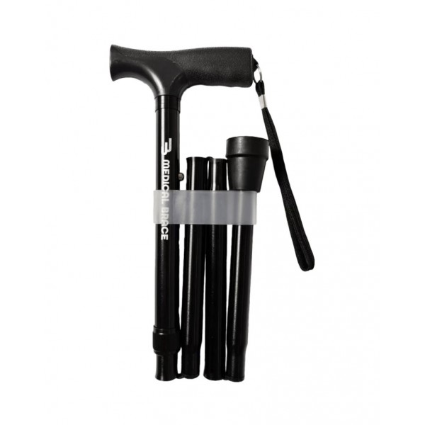 Total Black Τηλεσκοπικό Σπαστό Μπαστούνι Στήριξης 100 Kg. Αλουμινίου. Μαύρο. MB.HC033. 