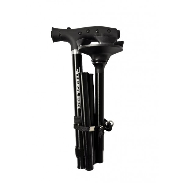 Auto Stand Τηλεσκοπικό Σπαστό Μπαστούνι Στήριξης Βαρέος Τύπου 110Kg. Με Φακό. Ρυθμιζόμενο Ύψος 85-97 cm. Μαύρο. MB.HC038. 