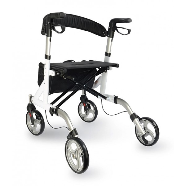 Πτυσσόμενος Περιπατητήρας Ενηλίκων Rollator MB.W0001. Αλουμινίου. Λευκός.  Πτυσσόμενος Περιπατητήρας Ενηλίκων Rollator MB.W0001. Αλουμινίου. Λευκός.