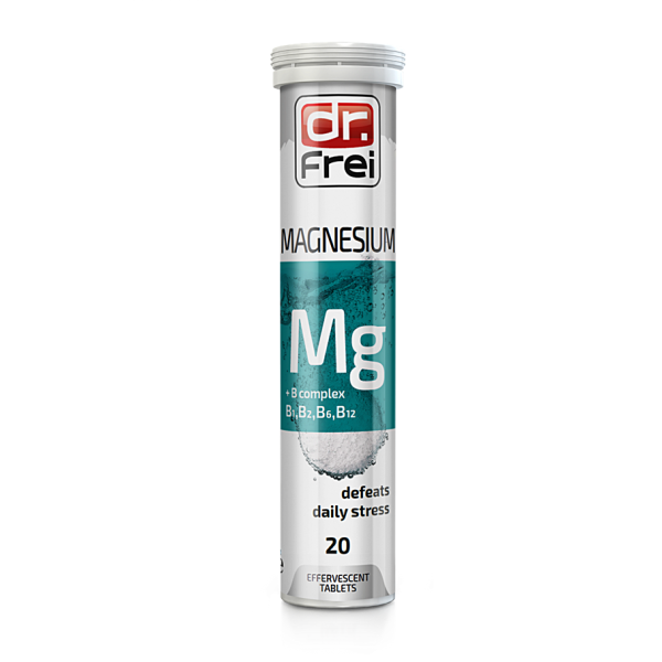 Dr. Frei Μαγνήσιο Mg & Σύμπλεγμα Βιταμινών Β1,Β2,Β6,Β12. 20 Αναβράζοντα Δισκία.