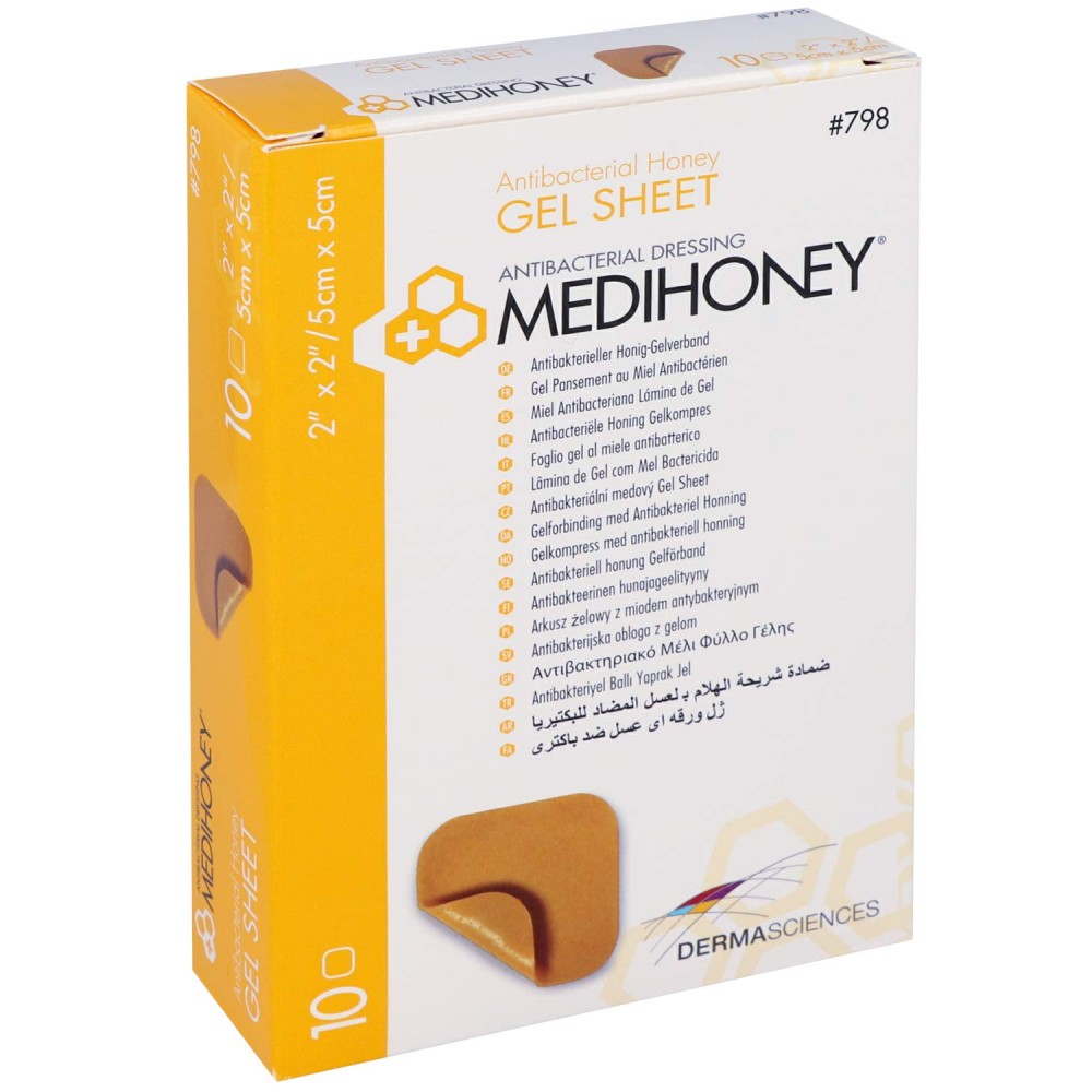 Αντιβακτηριακό Επίθεμα Γέλης Medihoney Gel Sheet Dressing, 5x5cm. 10 Τμχ. MEDIHONEY. 