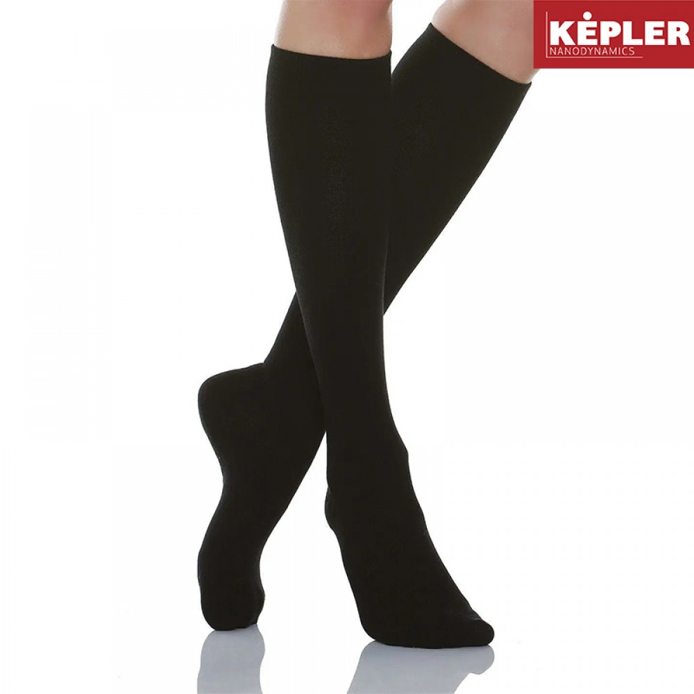 Κάλτσες Διαβαθμισμένης Συμπίεσης Κλάσης Ι, 18-22 mmHg KEPLER Nanodynamics της Powerpharm. Ανδρικές - Γυναικείες. Χρώμα Μαύρο.
