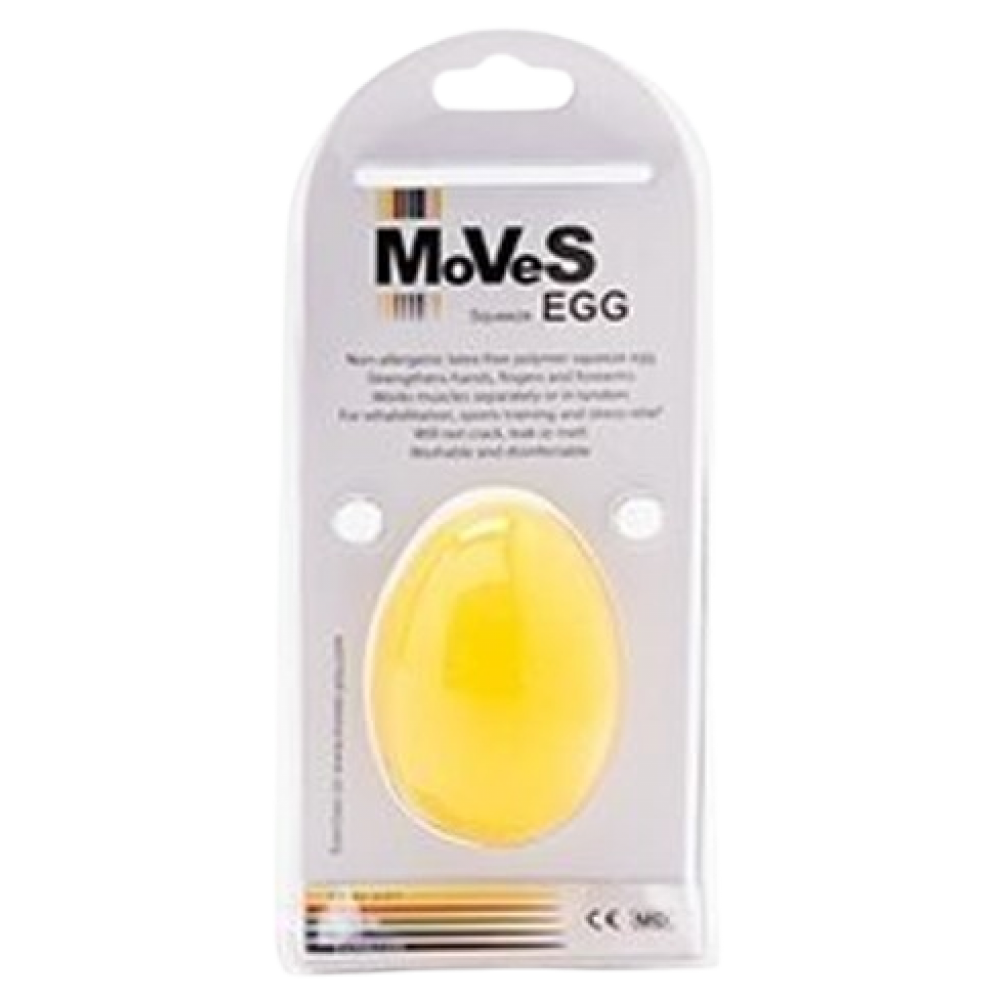 Ωοειδές Μπαλάκι Ασκήσεων Σιλικόνης Moves MANUS Squeeze Egg. Κίτρινο-Μαλακό. AC-4165.