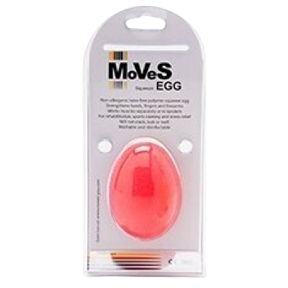 Ωοειδές Μπαλάκι Ασκήσεων Σιλικόνης Moves MANUS Squeeze Egg. Κόκκινο-Μέτριο. AC-4166.
