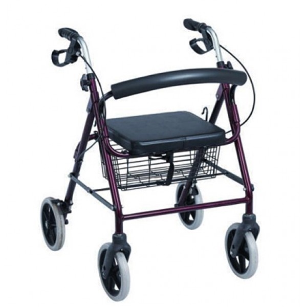 Rollator-Περπατούρα Αλουμινίου Πτυσσόμενη. Βάρος Χρήστη 110Kg. Μπορντώ. Rollator-Περπατούρα Αλουμινίου Πτυσσόμενη. Βάρος Χρήστη 110Kg. Μπορντώ.