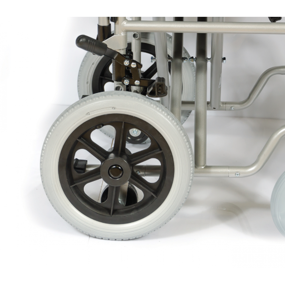 Αναπηρικό Αμαξίδιο Πτυσσόμενο SMART. Συμπαγείς Τροχοί PU 24''.  Πλάτος Καθίσματος 46cm. Ασημί.