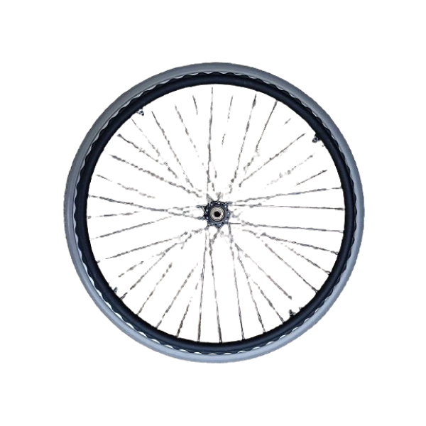 Συμπαγής Ανταλλακτικός Οπίσθιος Τροχός Αλουμινίου 24 Ιντσών με Στεφάνη Προώθησης. Promoting Medical SPW24.