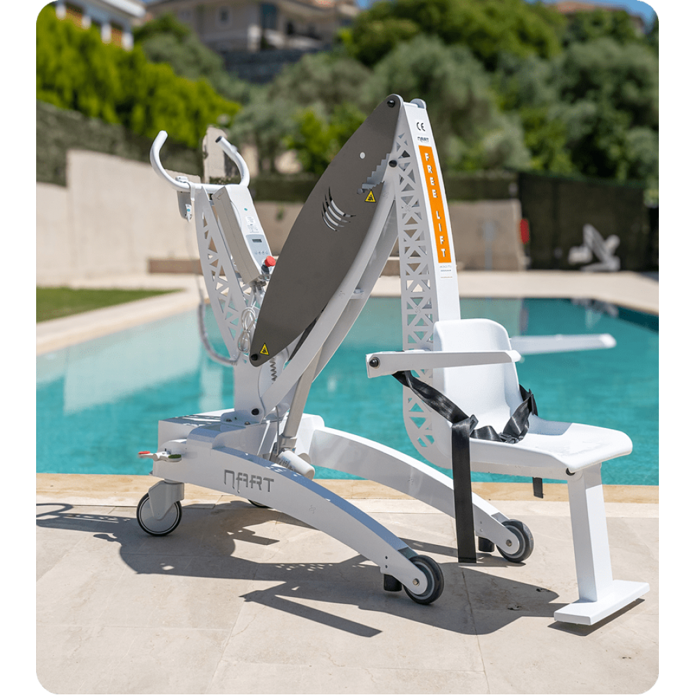 Φορητός Τροχήλατος Γερανός Ασφαλούς Πρόσβασης Πισίνας NART ACCESS Shark Pool Lift.  Φορητός Τροχήλατος Γερανός Ασφαλούς Πρόσβασης Πισίνας NART ACCESS Shark Pool Lift.