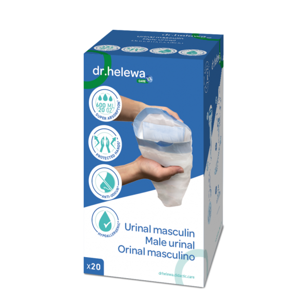 Σάκος - Ουροδοχείο για Άνδρες Dr.HELEWA με Απορροφητικό Επίθεμα και Κορδόνι Ασφαλείας. 600ml. 20 Τεμάχια.  Σάκος - Ουροδοχείο για Άνδρες Dr.HELEWA με Απορροφητικό Επίθεμα και Κορδόνι Ασφαλείας. 600ml. 20 Τεμάχια.