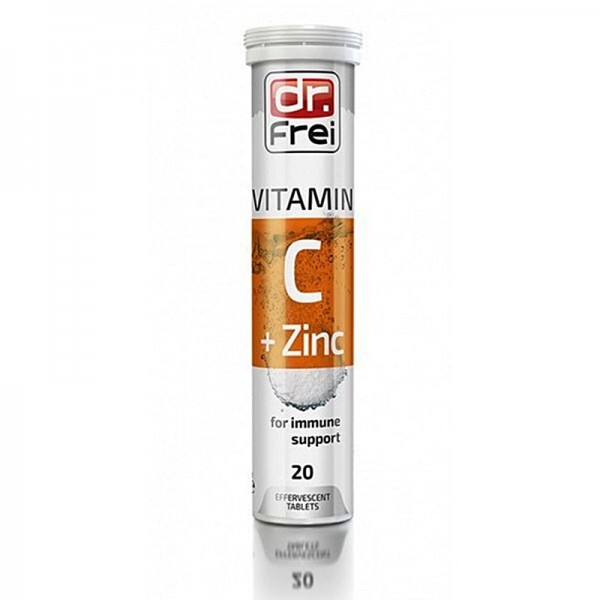 Dr. Frei Βιταμίνη C 1000mg & Ψευδάργυρος Zn σε Αναβράζοντα Δισκία. 20 Δισκία.