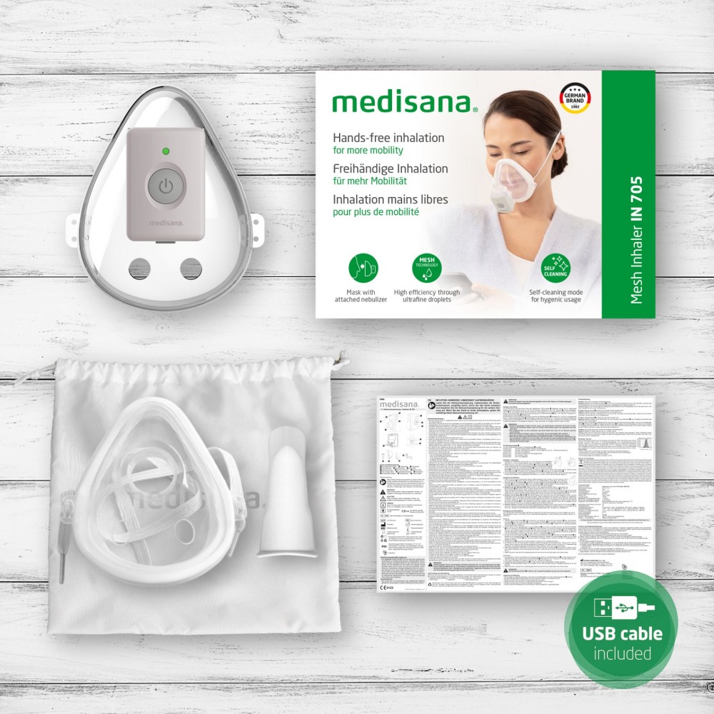 Φορητός Νεφελοποιητής Medisana Mesh Inhaler IN 705 με Ενσωματωμένη Μάσκα. Φορητός Νεφελοποιητής Medisana Mesh Inhaler IN 705 με Ενσωματωμένη Μάσκα.