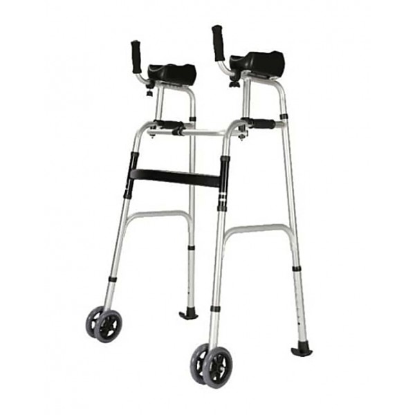 Περιπατητήρας Τροχήλατος SureStep με Λαβή και Στήριξη Πήχη. Αλουμινίου. Πτυσσόμενος. Ρυθμιζόμενου Ύψους. MB.HC009.