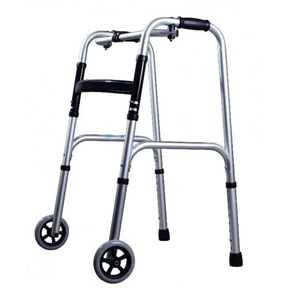 Περιπατητήρας Τροχήλατος FlexWalk. Πτυσσόμενος. Αλουμινίου. Ρυθμιζόμενου Ύψους. MB.HC010.