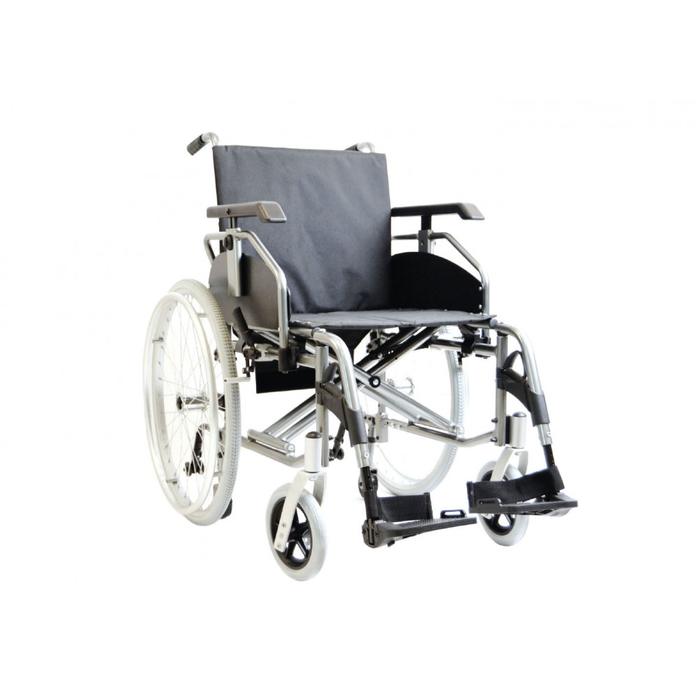 Αναπηρικό Αμαξίδιο Αλουμινίου Πτυσσόμενο Ελαφρού Τύπου SMART PLUS. Πλάτος Καθίσματος 46cm. Ασημί. 