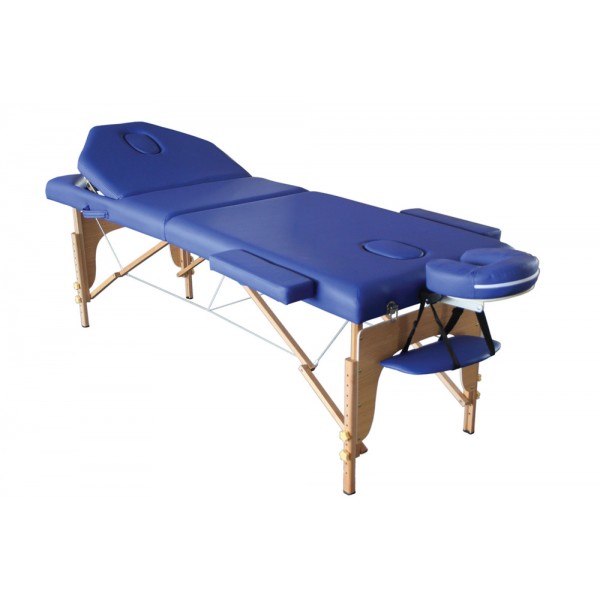 Ξύλινη Πτυσσόμενη Κλίνη Φυσικοθεραπείας 3 Τμημάτων. 197x71cm. Μπλε. AC-3410 BL.
