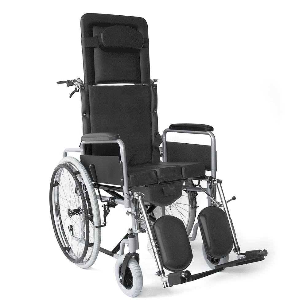 Αναπηρικό Αμαξίδιο με Ανακλινόμενη Πλάτη και Δοχείο Τουαλέτας WC. Πλάτος Καθίσματος 44cm. VITA 09-2-138.           