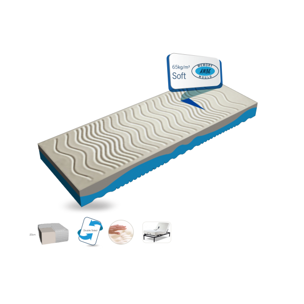 Στρώμα Ύπνου AMVE AZZURA από Waterfoam and Memory Natural Foam. 90x200x20cm. Στρώμα Ύπνου AMVE AZZURA από Waterfoam and Memory Natural Foam. 90x200x20cm.