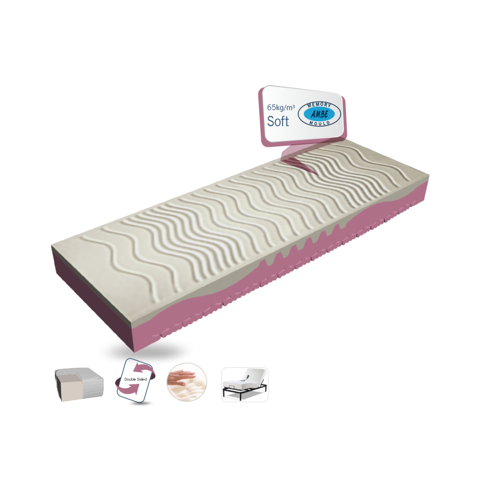 Στρώμα Ύπνου AMVE ROZA από Waterfoam και Memory Natural Foam. 90x200x20cm.