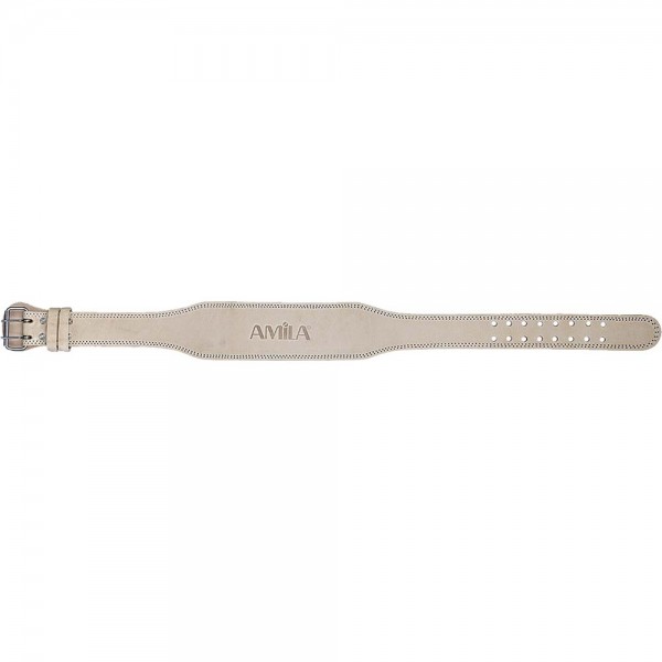 Ζώνη Άρσης Βαρών AMILA Δερμάτινη Μπεζ A Quality XL