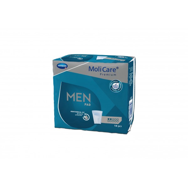Ανδρικά Επιθέματα Ελαφράς Ακράτειας Molicare® Premium Men Pad 2 Σταγόνων. Συσκευασία 14 τεμαχίων. Ανδρικά Επιθέματα Ελαφράς Ακράτειας Molicare® Premium Men Pad 2 Σταγόνων. Συσκευασία 14 τεμαχίων.