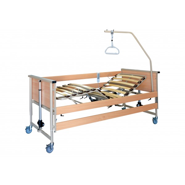 Ηλεκτρικό Κρεβάτι με Ανατομικό Ξύλινο Πολύσπαστο Σωμιέ, Ξύλινα Πλαϊνά και Ρόδες. AC-504W NEW EDITION Ηλεκτρικό Κρεβάτι με Ανατομικό Ξύλινο Πολύσπαστο Σωμιέ, Ξύλινα Πλαϊνά και Ρόδες. AC-504W NEW EDITION