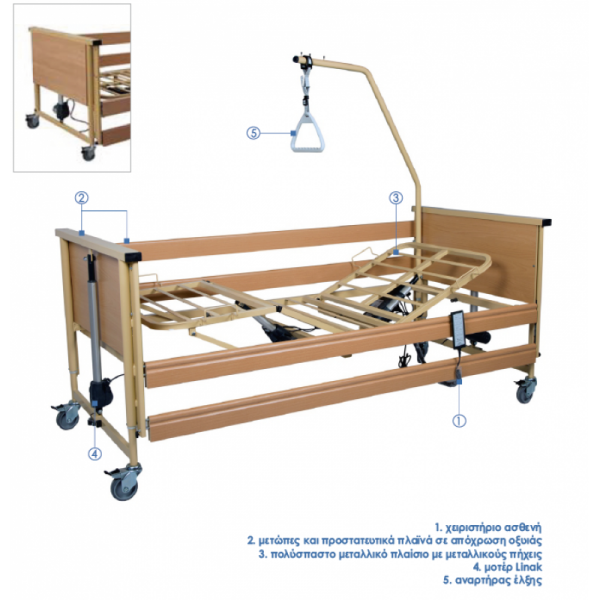 Ηλεκτρικό Νοσοκομειακό Κρεβάτι, Πολύσπαστο, Πολλαπλών Θέσεων, Βαρέος Τύπου. TRENTO 1 Ηλεκτρικό Νοσοκομειακό Κρεβάτι, Πολύσπαστο, Πολλαπλών Θέσεων, Βαρέος Τύπου. TRENTO 1