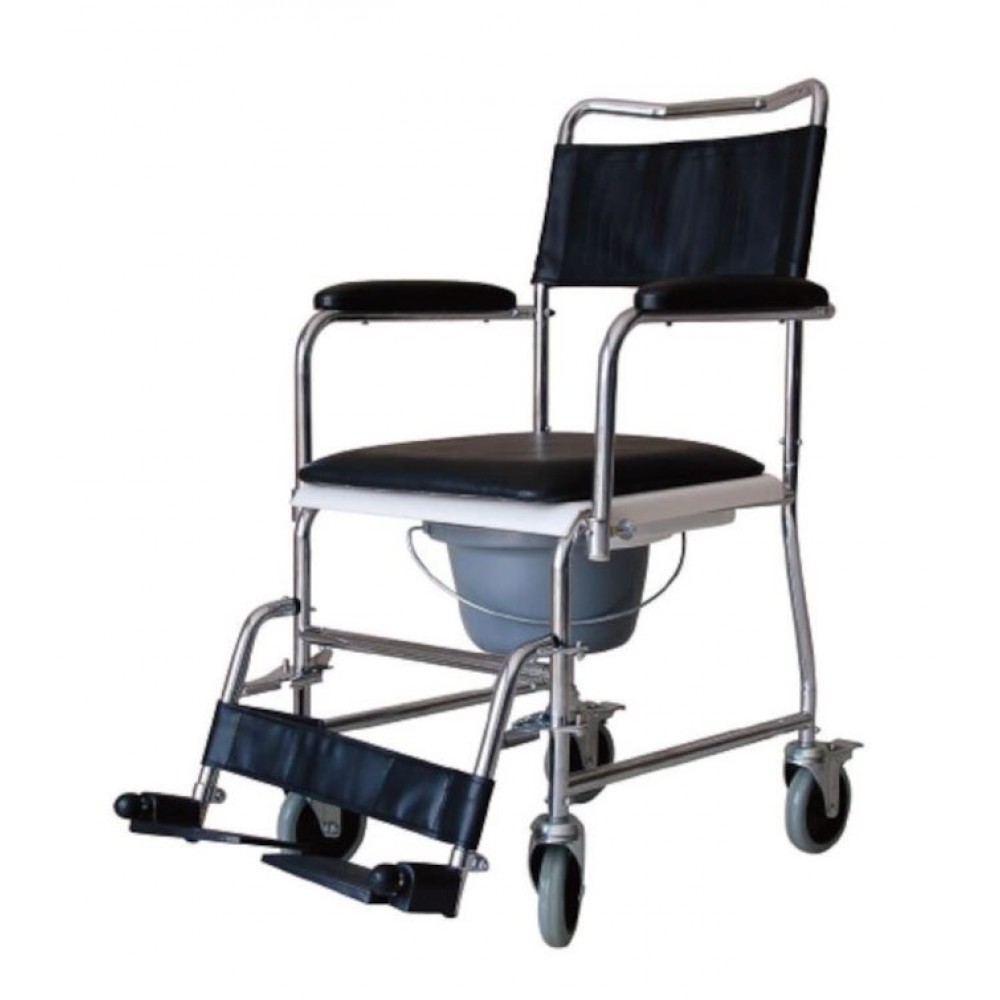 Τροχήλατη Καρέκλα με Δοχείο WC Commode Chair Wheel YK4010. Πλάτος Καθίσματος 43cm. 